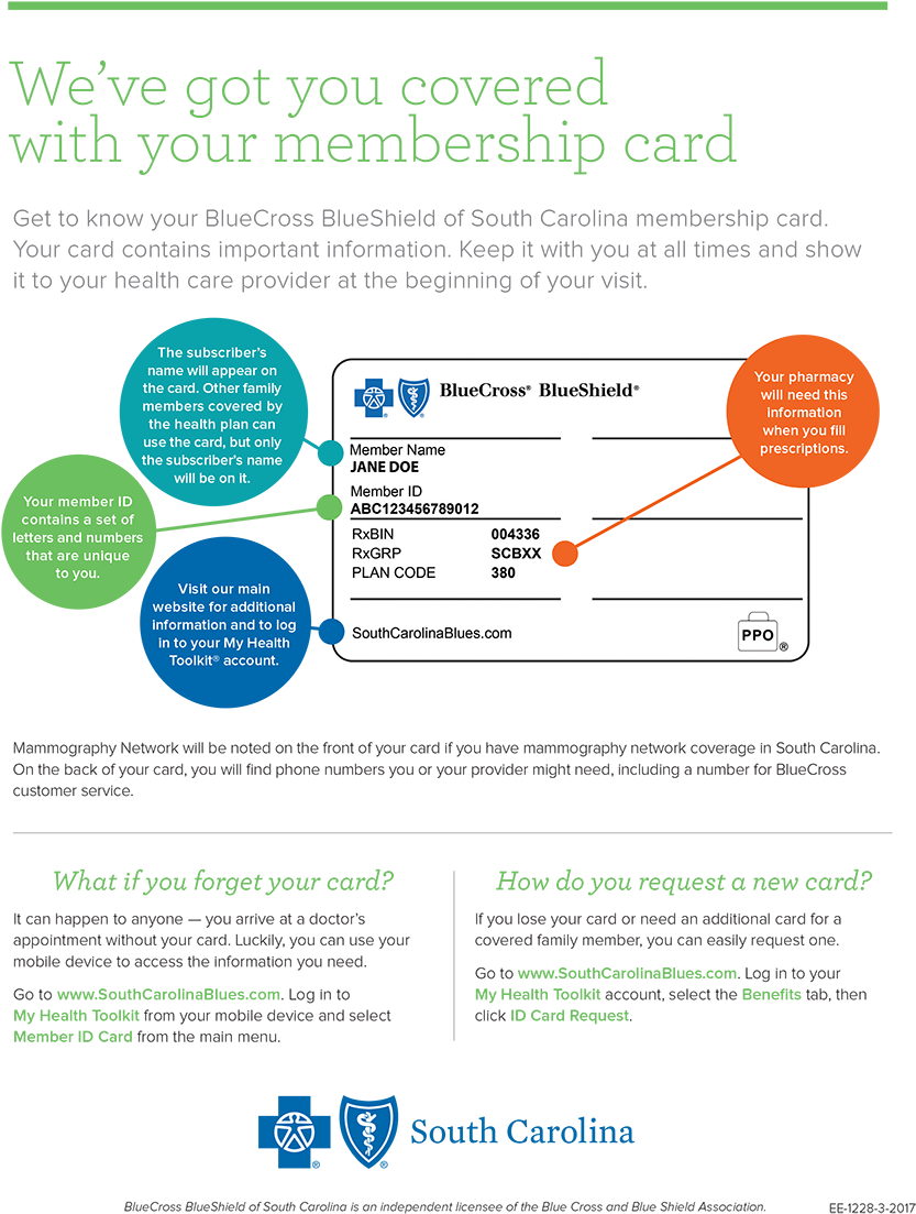Blue Cross Blue Shield Membership Card Information PNG
