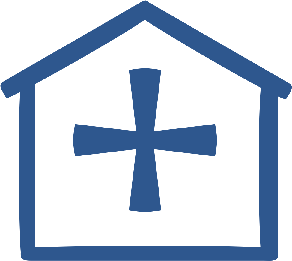Blue Cross Symbol_ House Graphic PNG