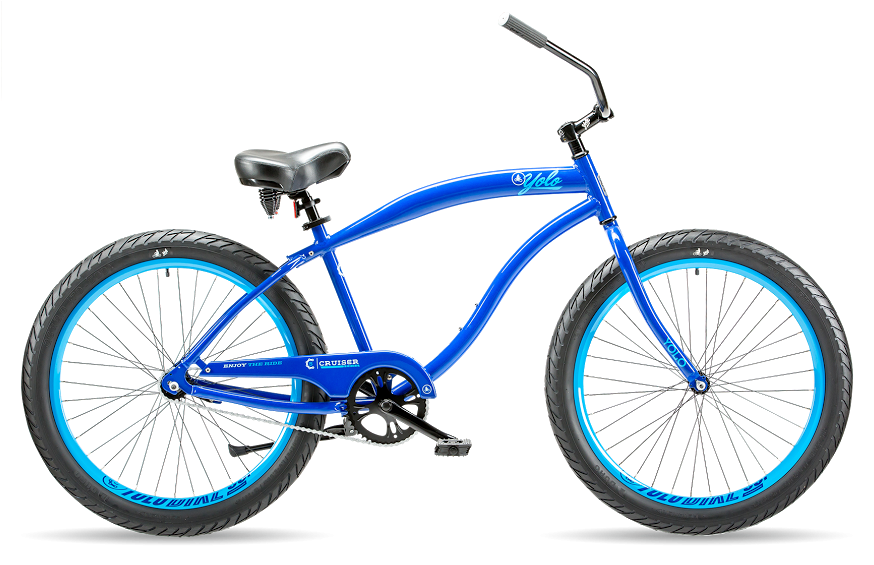 Blue Cruiser Bikewith Black Tyres PNG