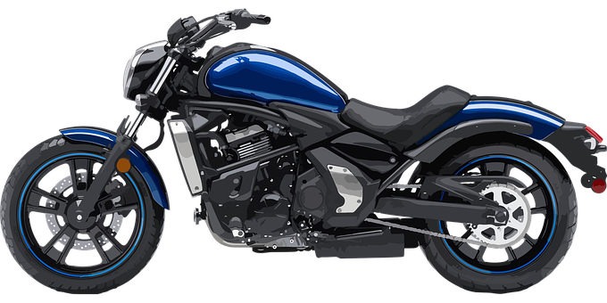 Blue Cruiser Motorcycle Profile PNG