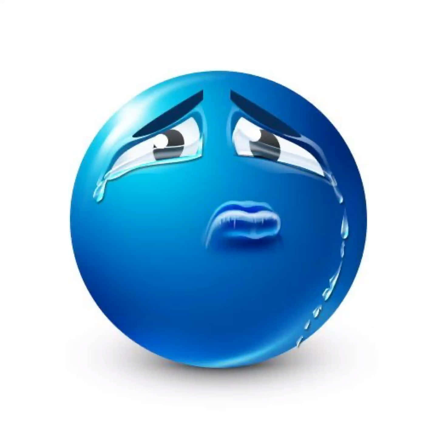 Blue Crying Emoji3 D Render Wallpaper