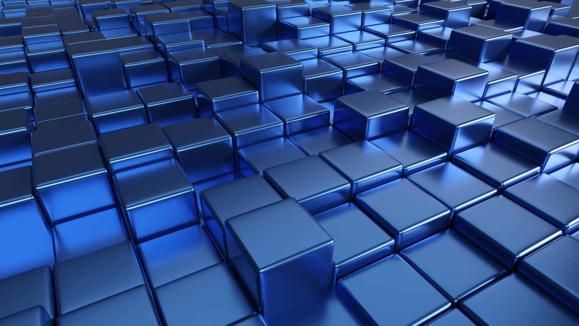 Blue Cubes Pattern Wallpaper