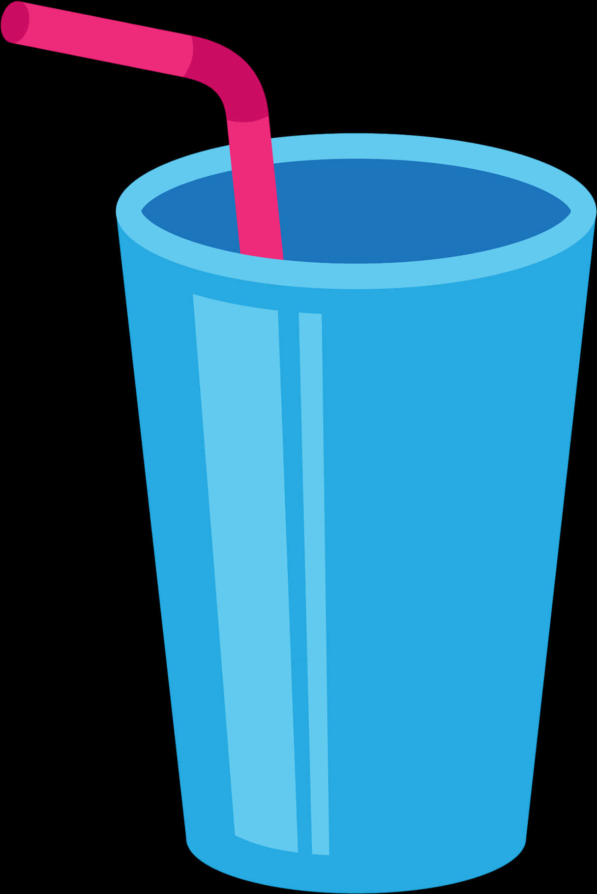 Blue Cup With Pink Straw Emoji PNG