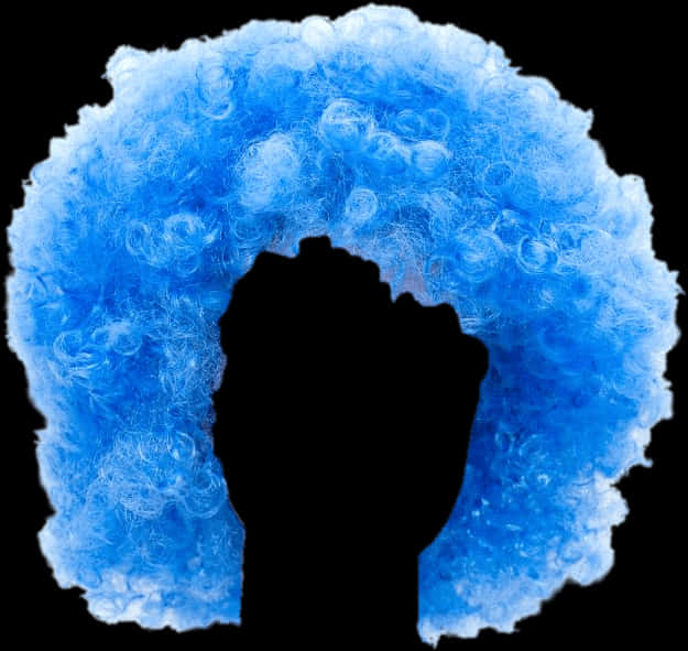 Blue_ Curly_ Clown_ Wig_ Isolated_on_ Black_ Background PNG