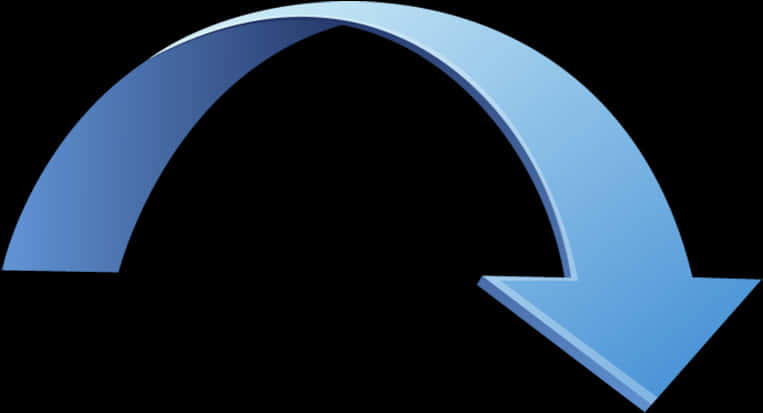 Blue Curved Arrow PNG