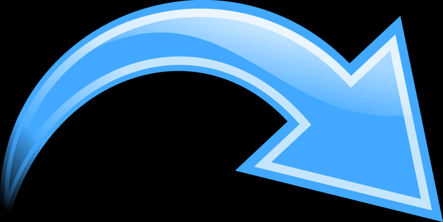 Blue Curved Arrow PNG