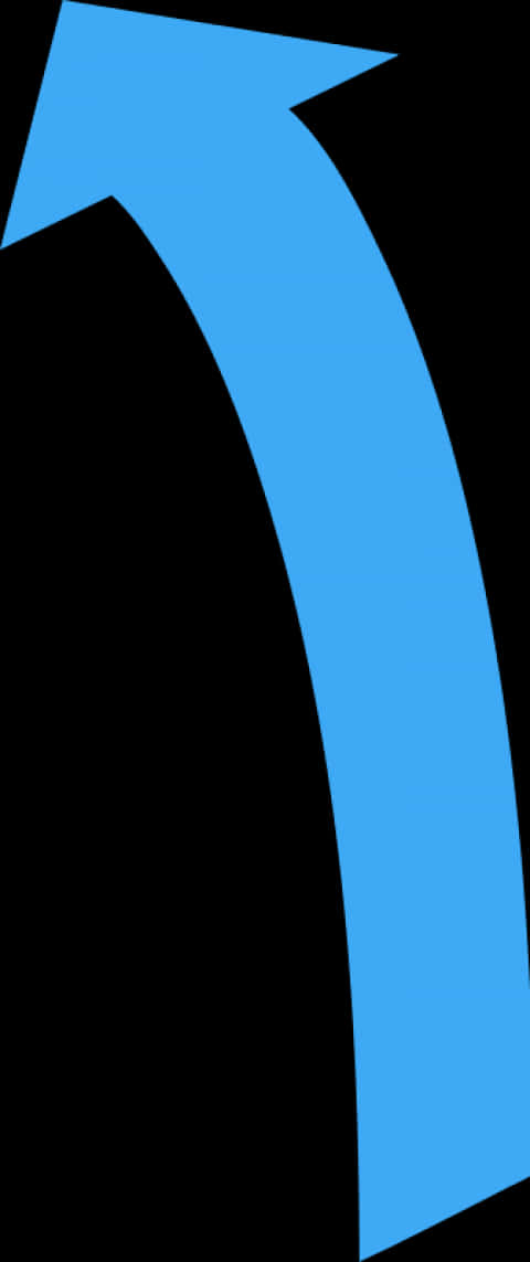 Blue Curved Arrow Graphic PNG