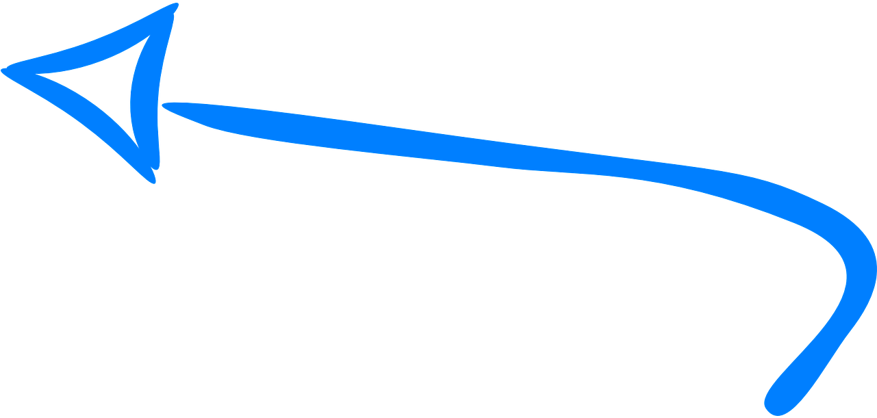 Blue Curved Hand Drawn Arrow PNG