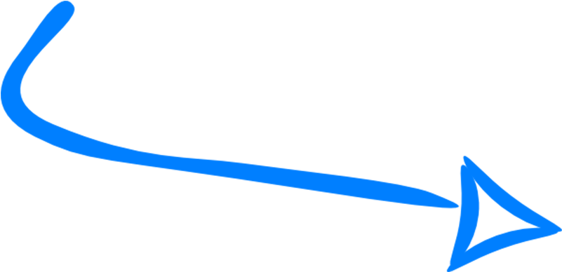 Blue Curved Hand Drawn Arrow PNG