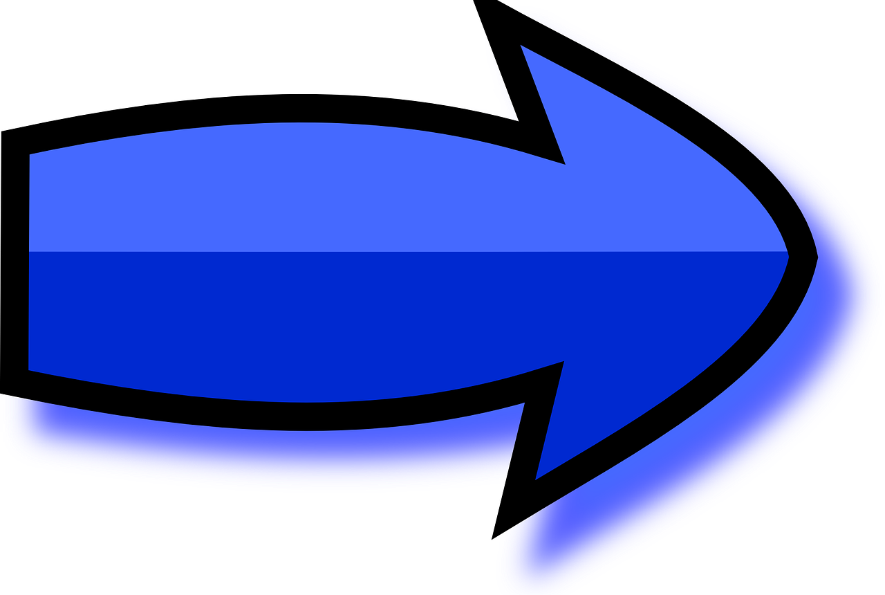 Blue Curved Right Arrow PNG