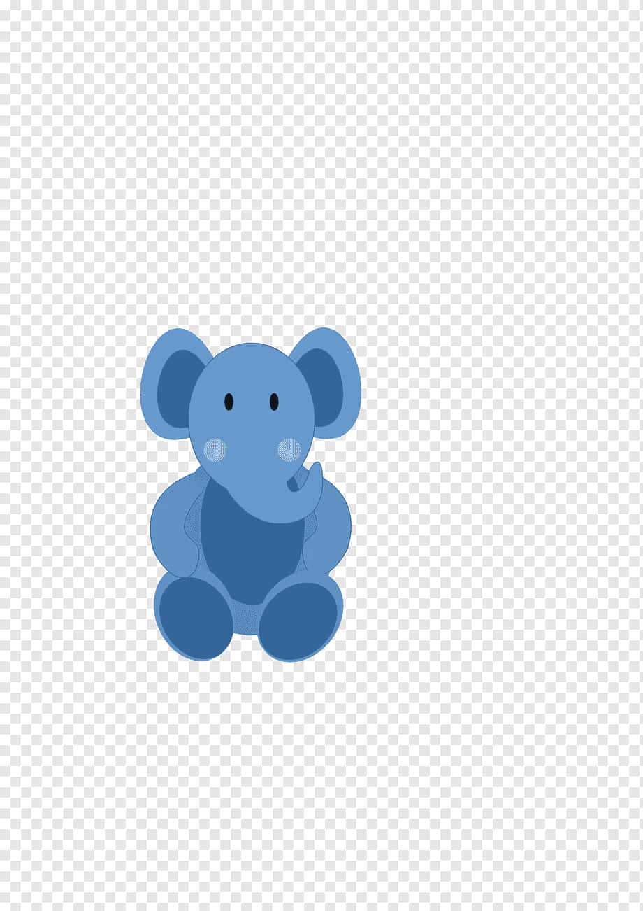 Blue Cute Elephant Cartoon Wallpaper
