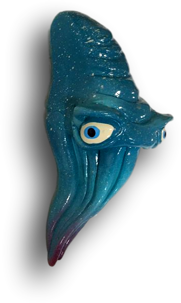 Blue Cuttlefish Sculpture PNG