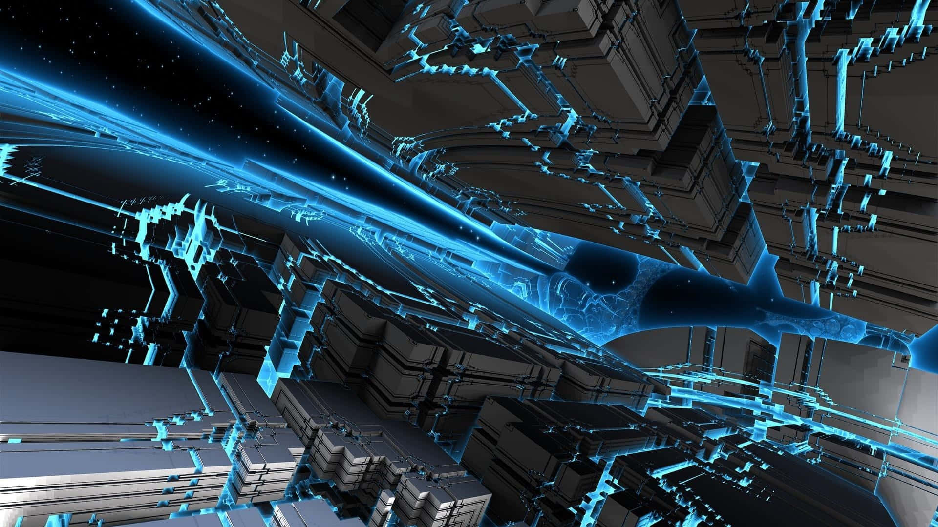 Blue Cybercore Energy Flow Y2 K Aesthetic.jpg Wallpaper