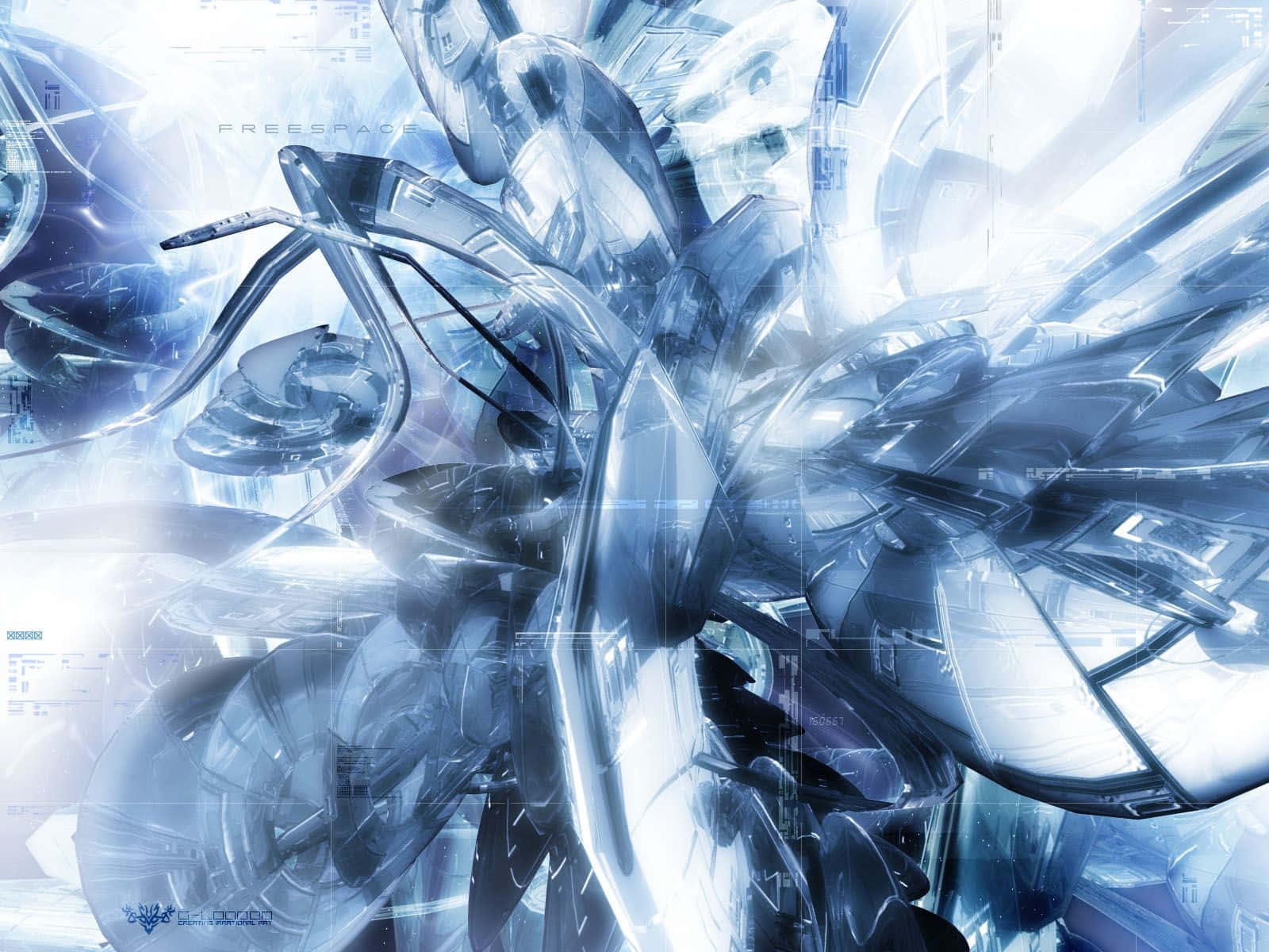 Blue Cybercore Futuristic Abstract Wallpaper
