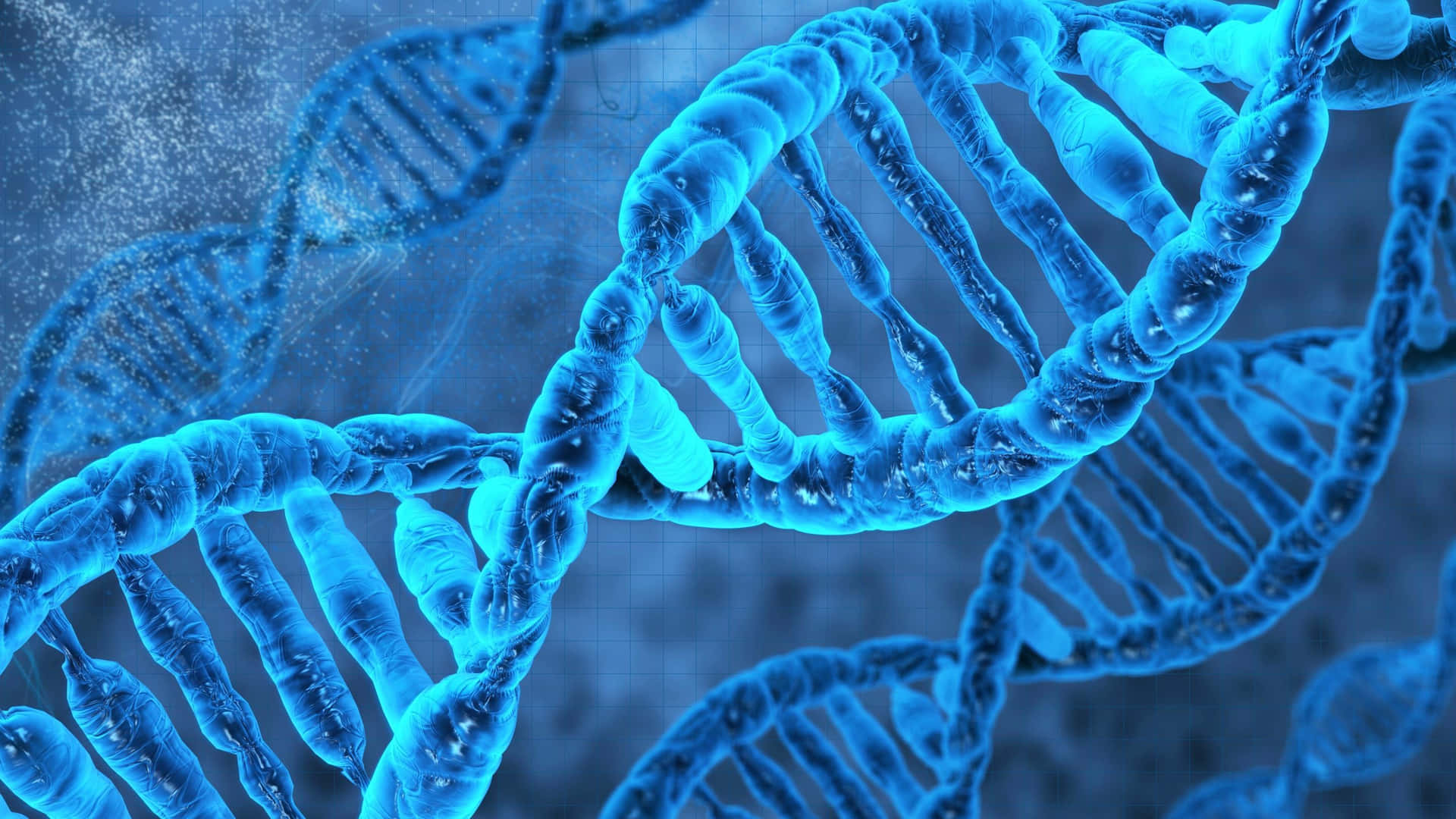 Blue D N A Double Helix Structure Wallpaper