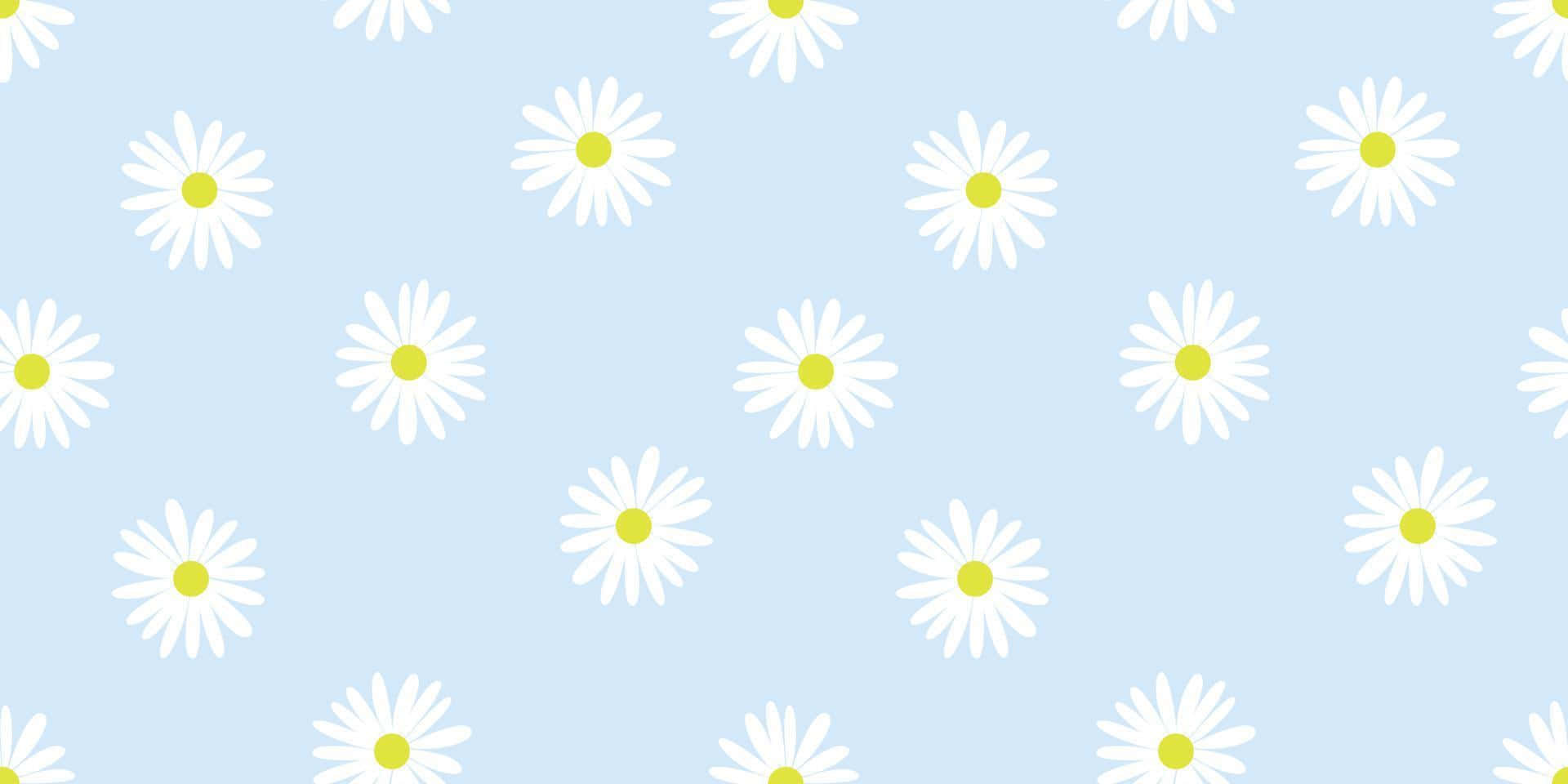 Blue Daisy Pattern_ Aesthetic Background.jpg Wallpaper