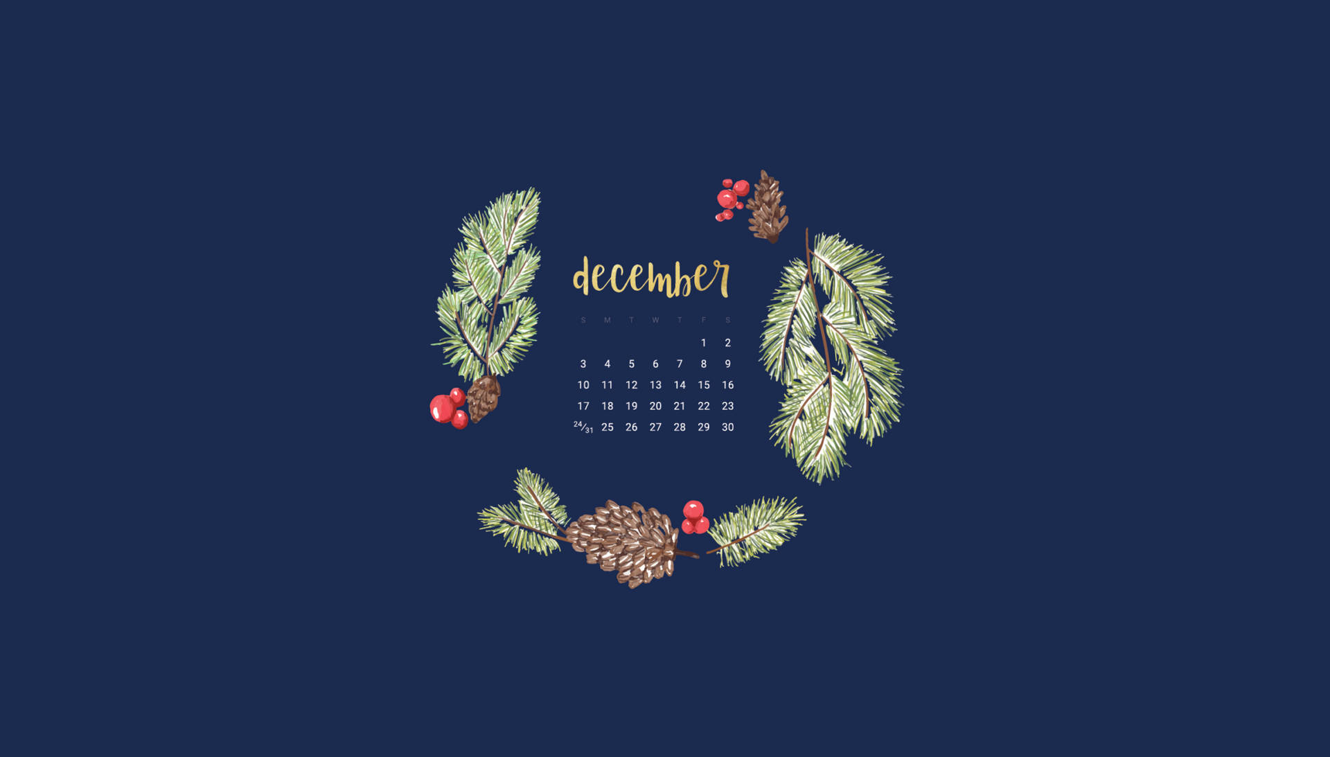 Blue December Calendar