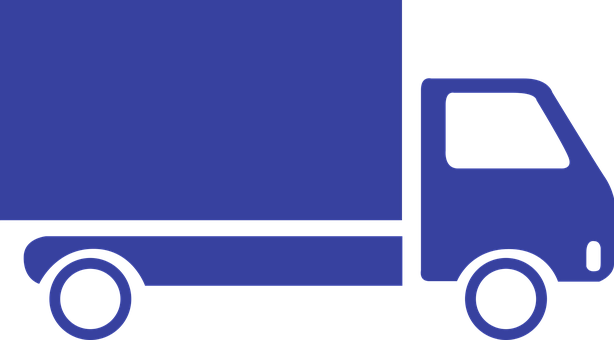 Blue Delivery Truck Vector PNG