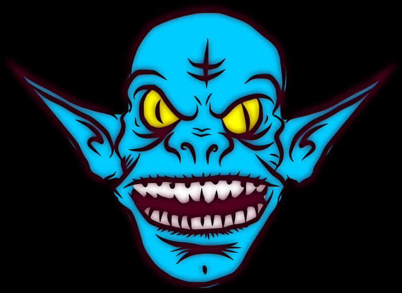 Blue Demon Illustration PNG