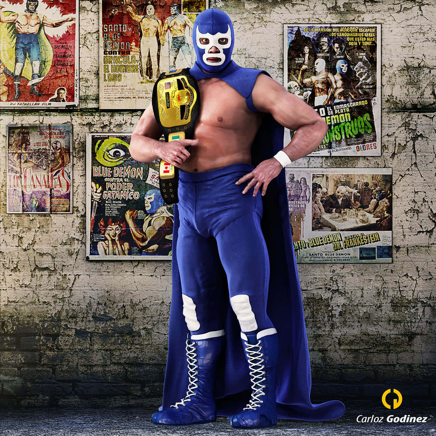 Blue Demon Three-time Welterweight Champion Wallpaper