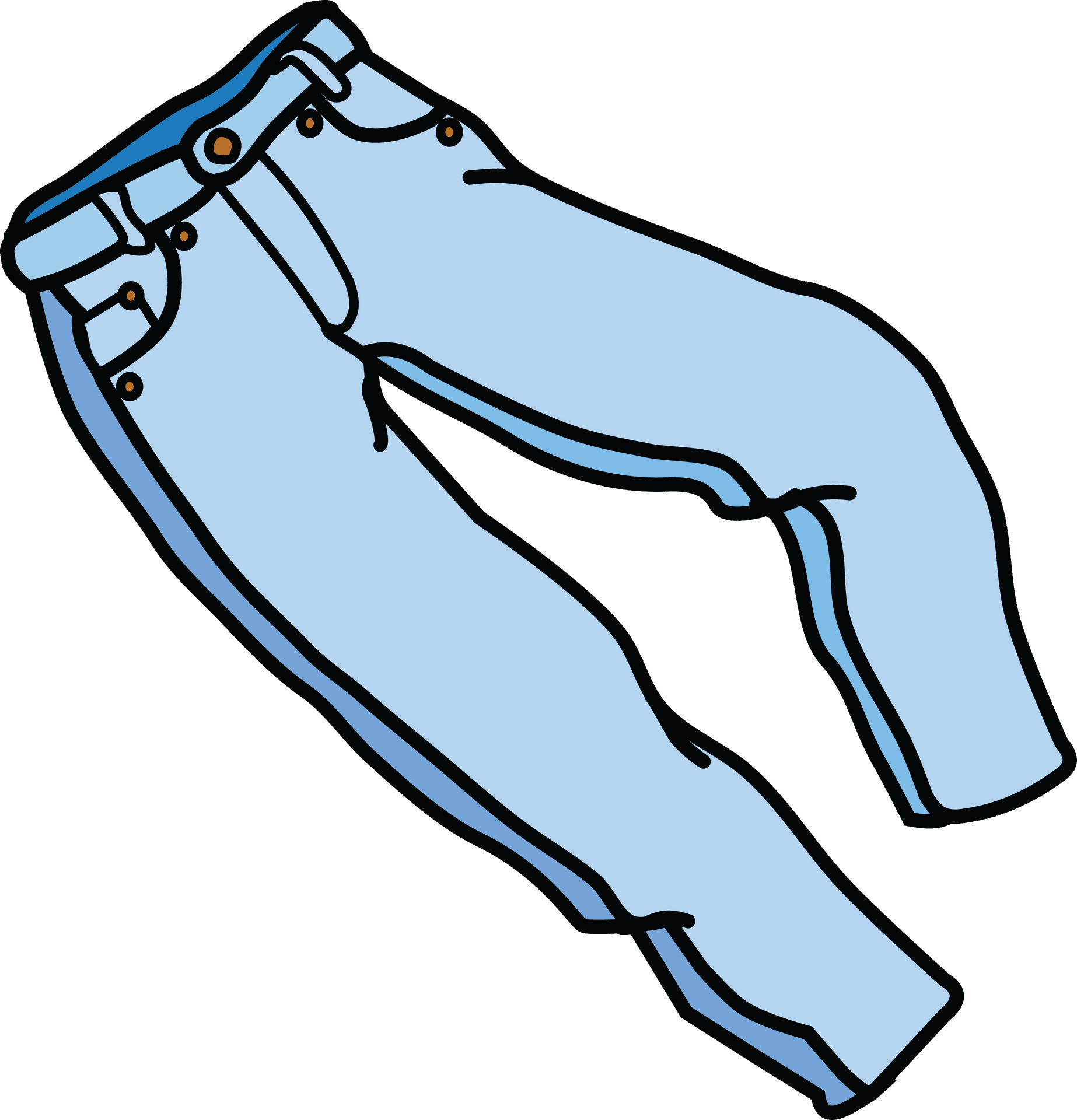 Blue Denim Jeans Vector Illustration PNG