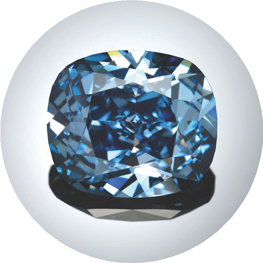 Blue Diamond Cushion Cut Gemstone PNG