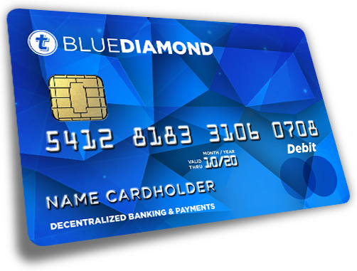 Blue Diamond Debit Card Mockup PNG