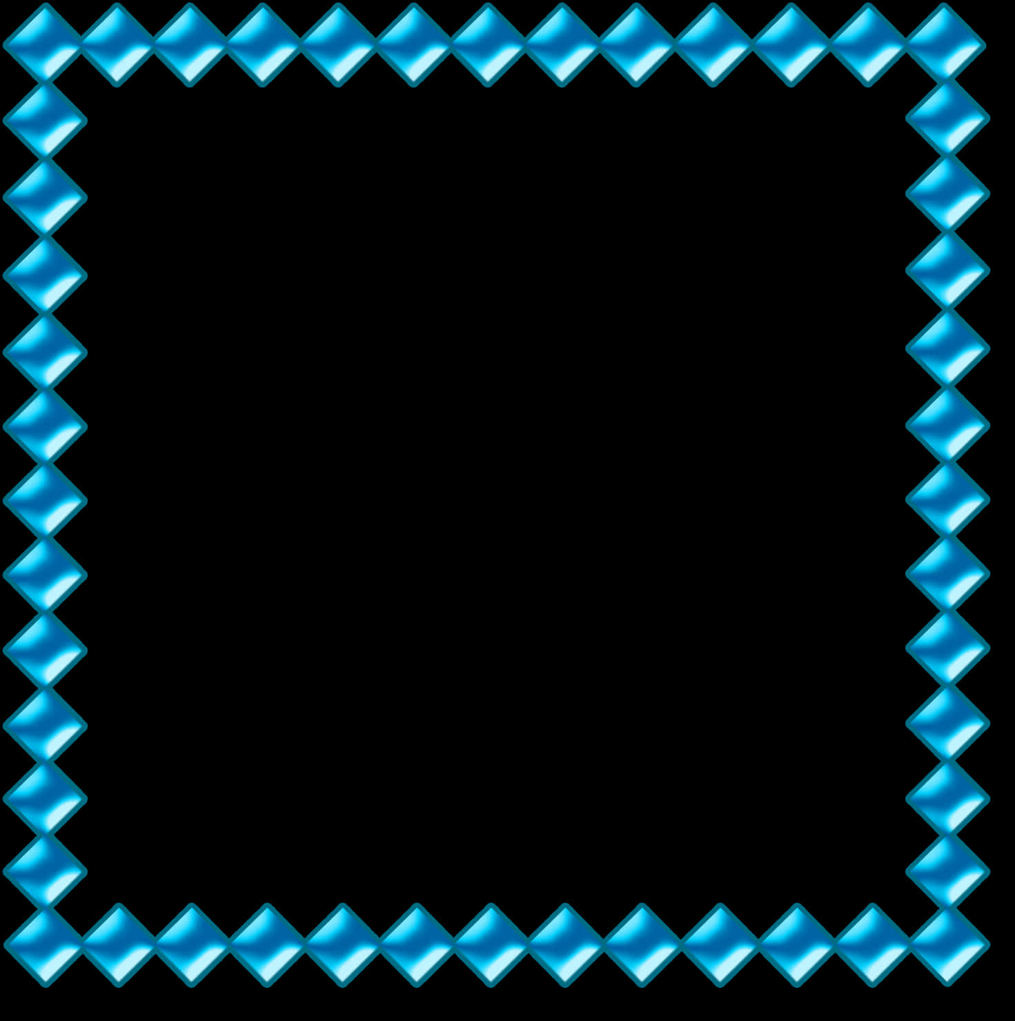 Blue Diamond Pattern Frame PNG