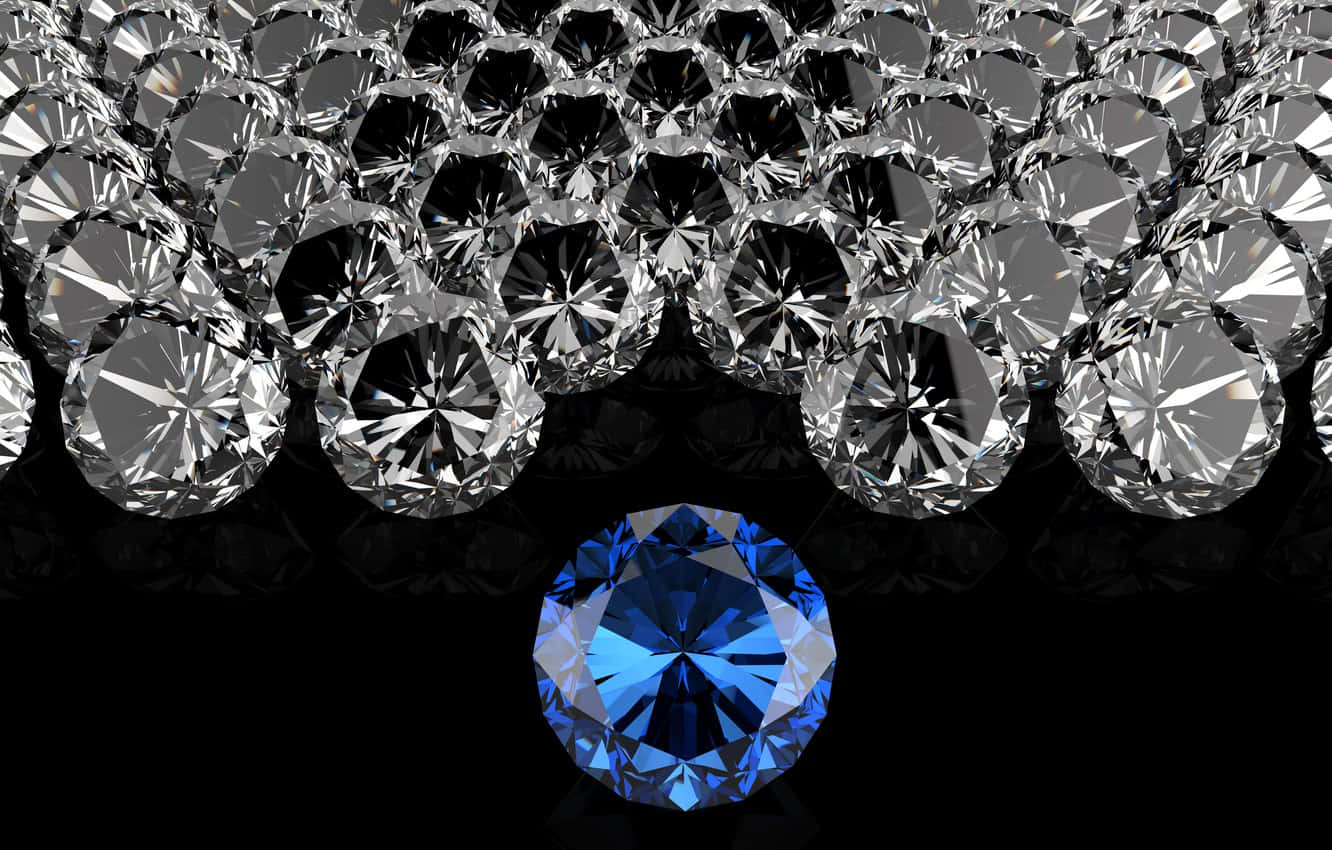 Undiamante Azul En Medio De Una Multitud De Diamantes