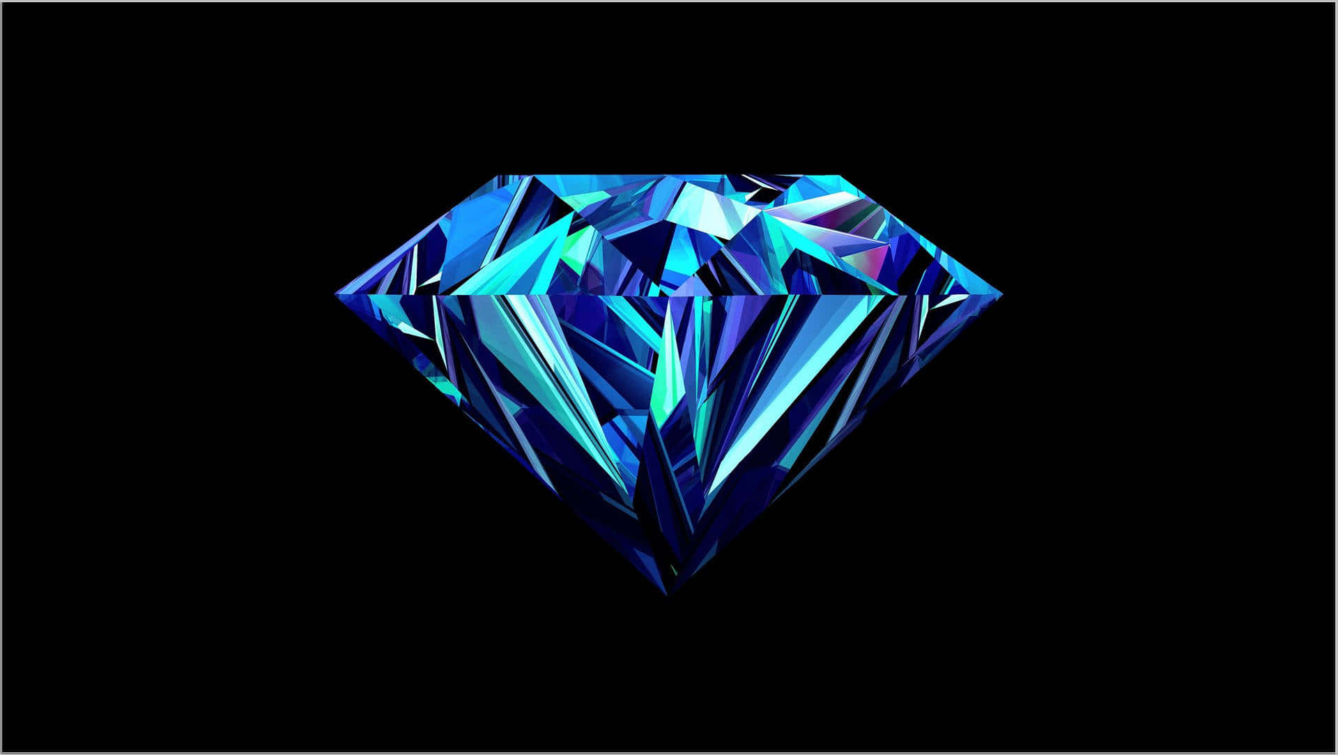 Enblå Diamant På En Svart Bakgrund