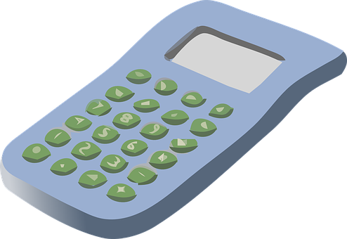 Blue Digital Calculator Illustration PNG