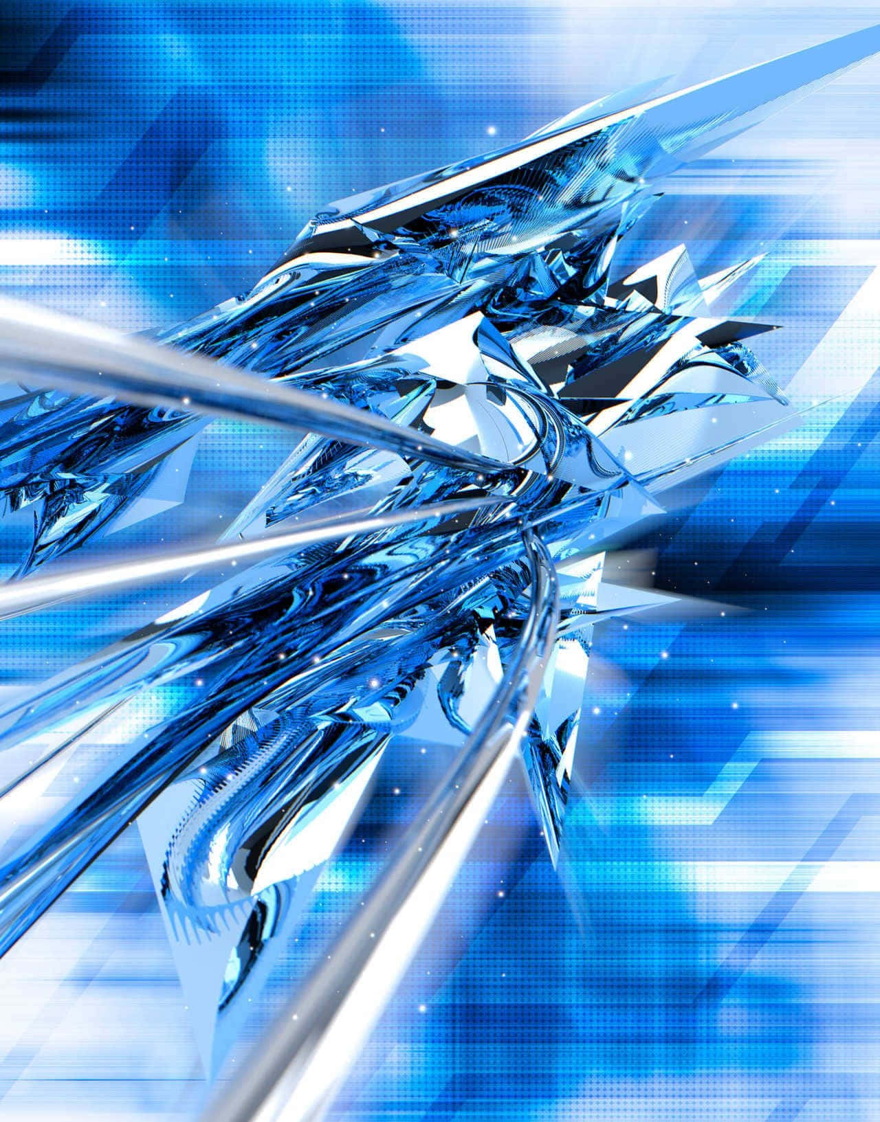 Blue Digital Crystal Formation Y2 K Aesthetic.jpg Wallpaper