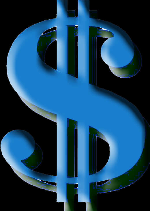 Blue Digital Dollar Sign PNG