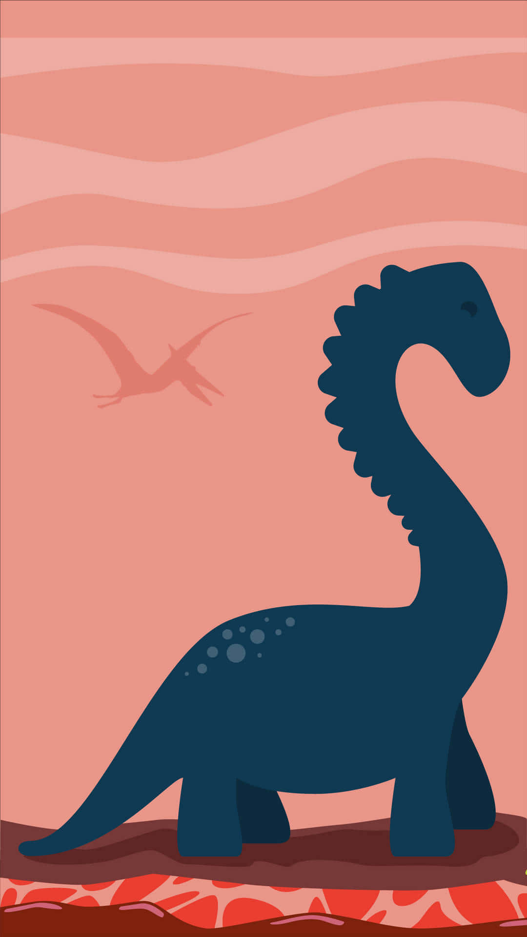 Blue Dinosaur Illustration Wallpaper