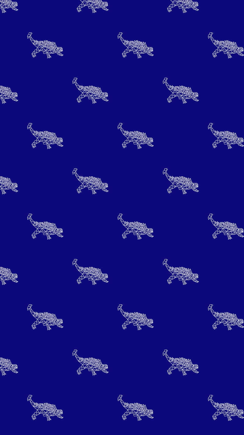 Blue Dinosaur Pattern Background Wallpaper