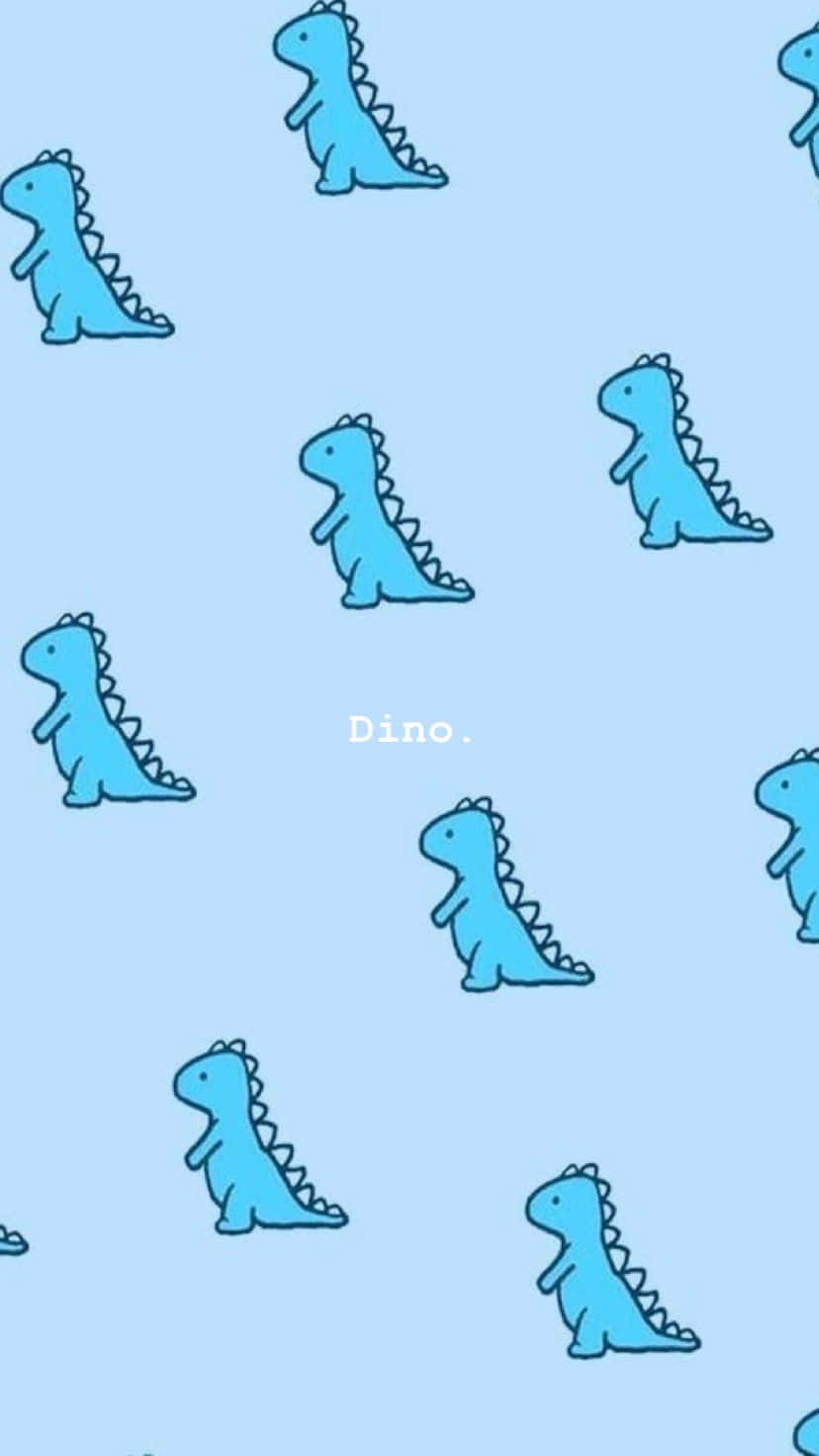 Blue Dinosaur Pattern Wallpaper Wallpaper