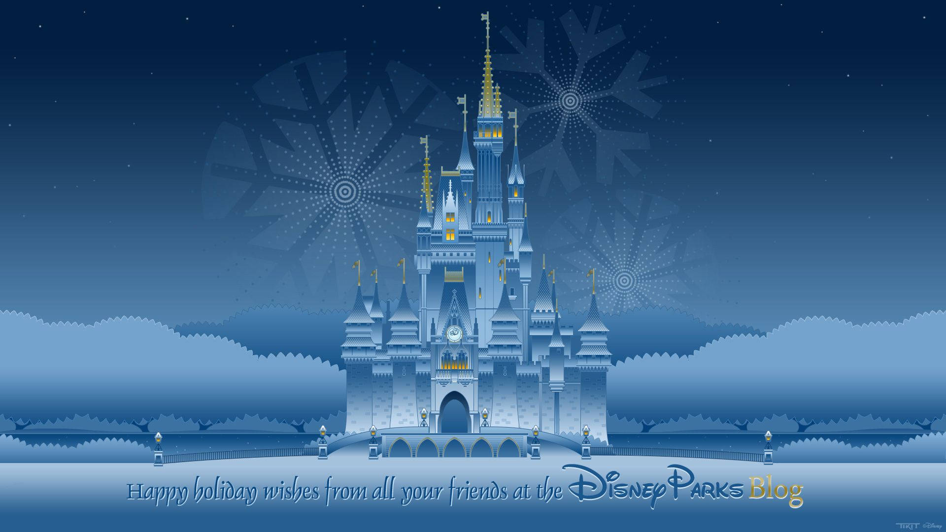 Blue Disney Happy Holiday Wallpaper