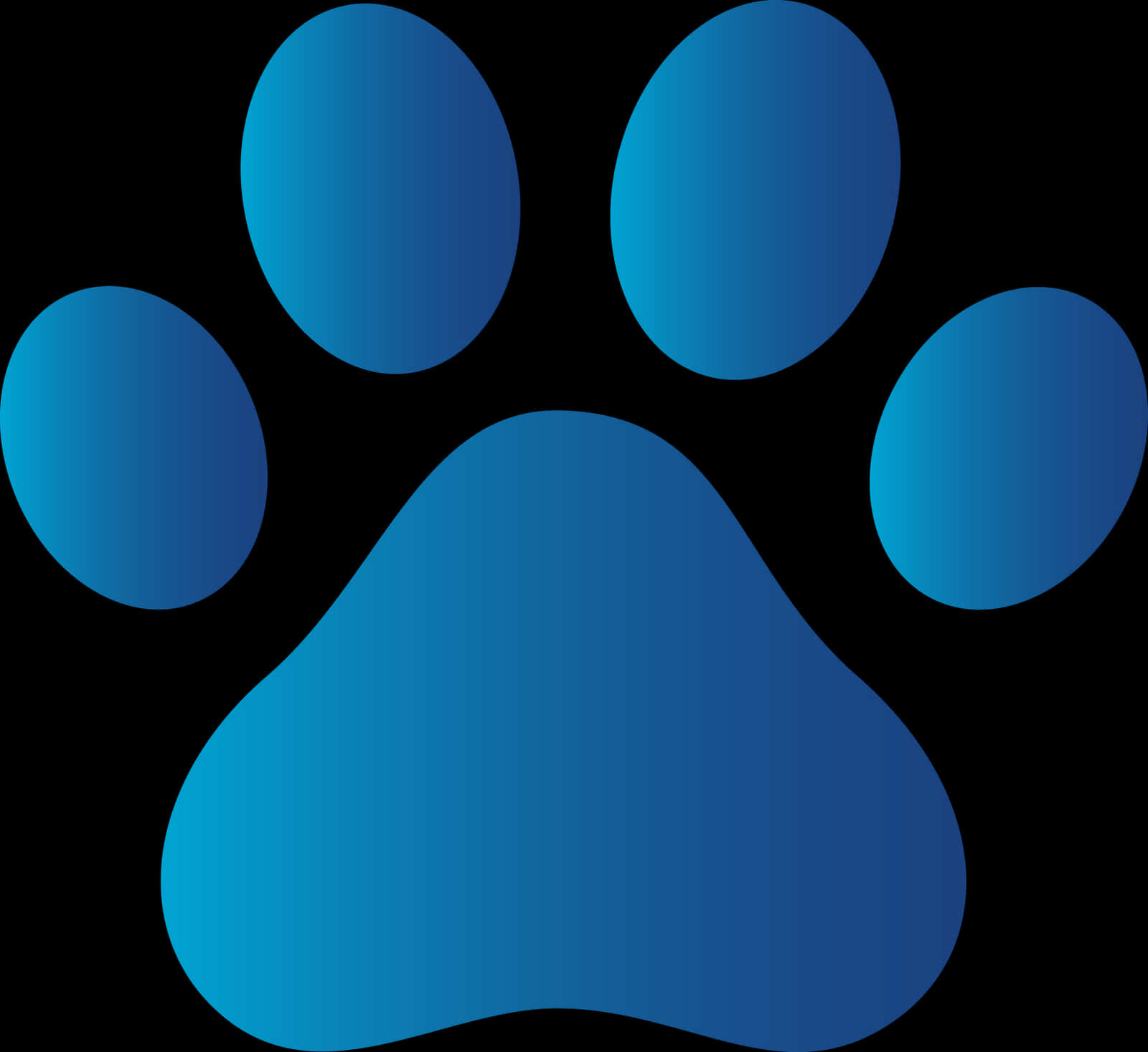 Blue Dog Paw Print Graphic PNG