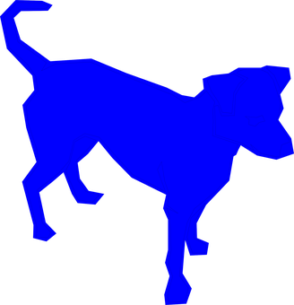 Blue Dog Silhouette Graphic PNG