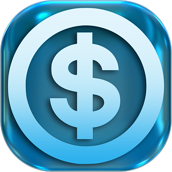 Blue Dollar Sign Icon PNG