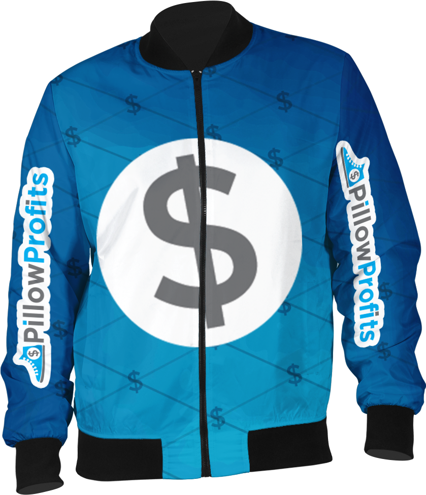 Blue Dollar Theme Jacket Mockup PNG