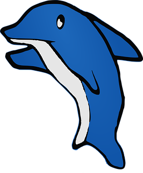 Blue Dolphin Graphic PNG