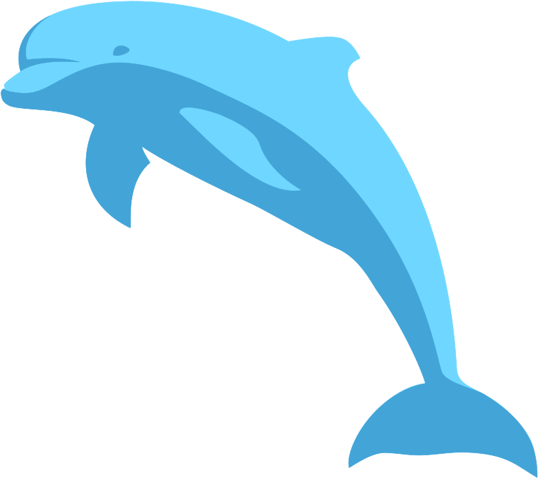 Blue Dolphin Graphic PNG