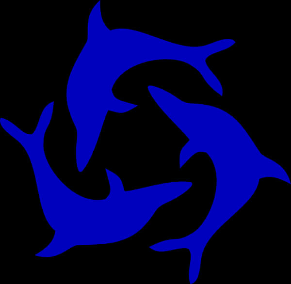 Blue Dolphin Silhouette Graphic PNG