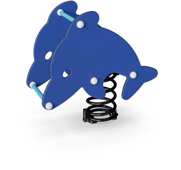 Blue Dolphin Spring Rider3 D Model PNG