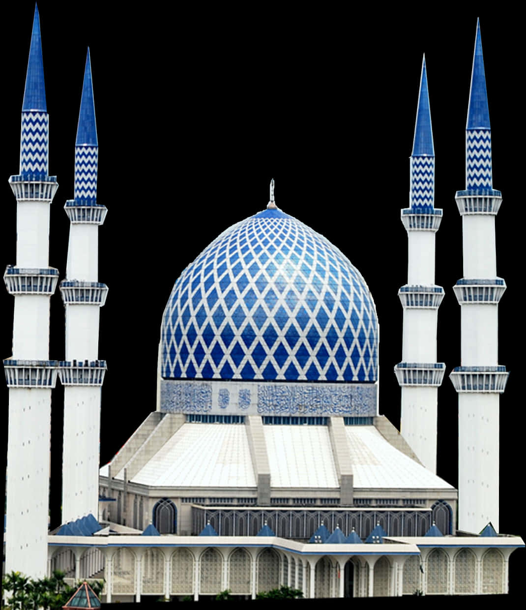Blue Domed Mosquewith Minarets PNG