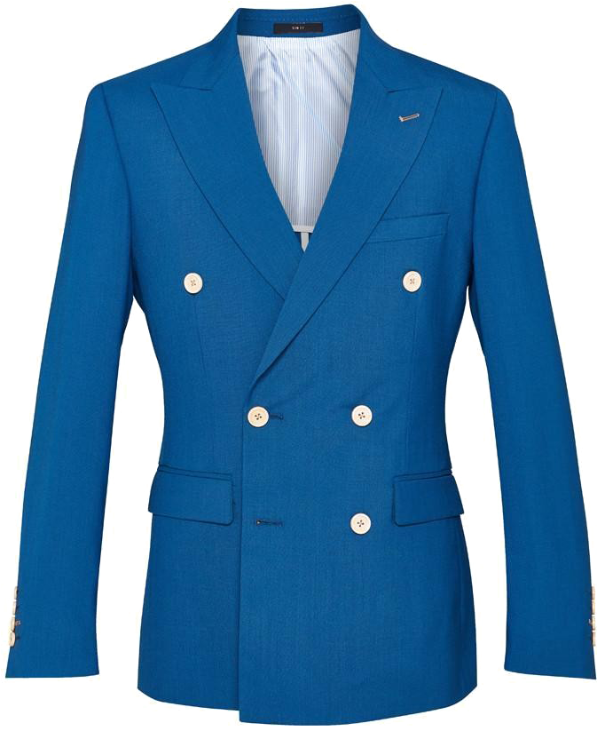 Blue Double Breasted Blazer PNG