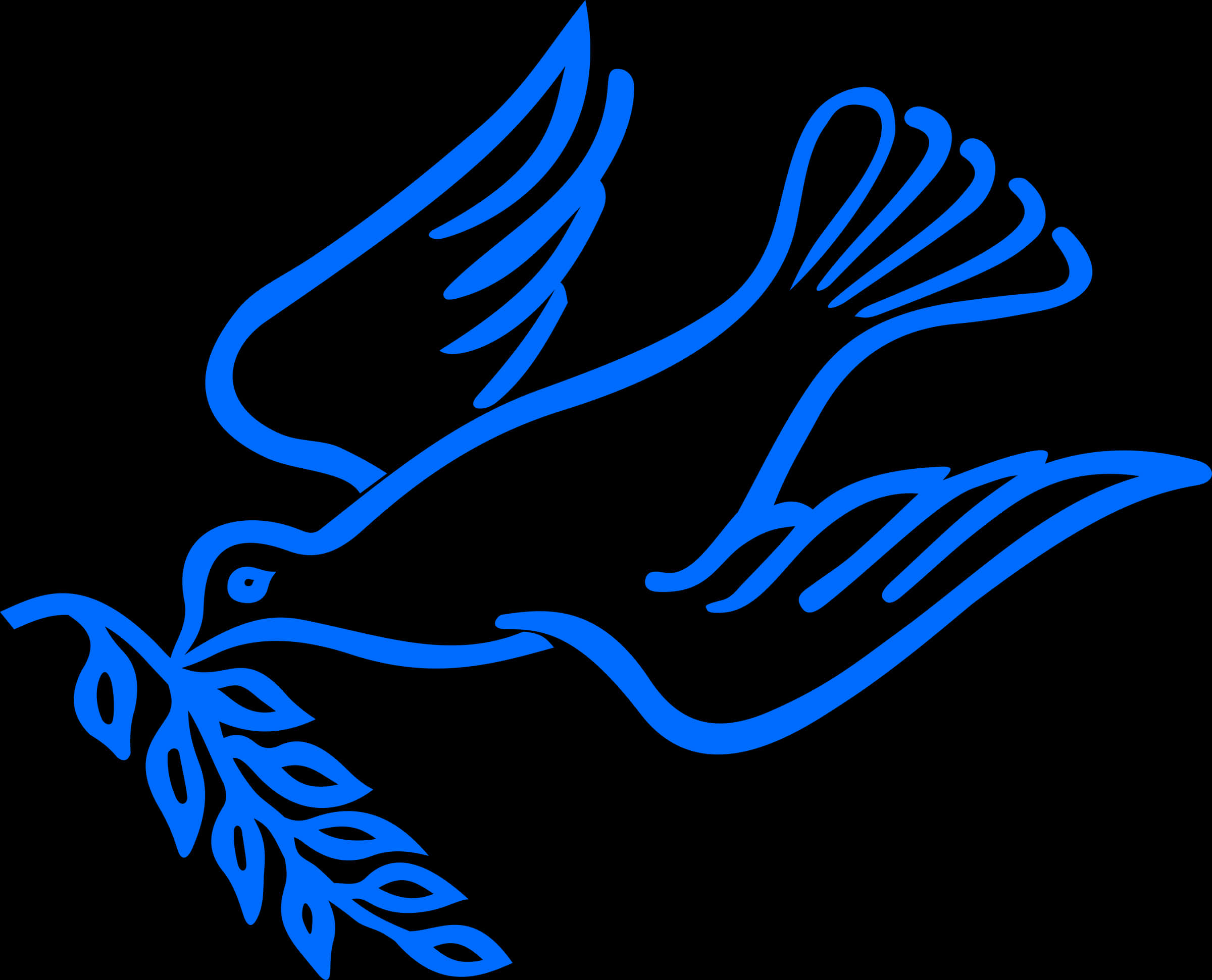 Blue Dove Peace Symbol PNG