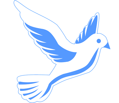 Blue Dove Silhouette Graphic PNG