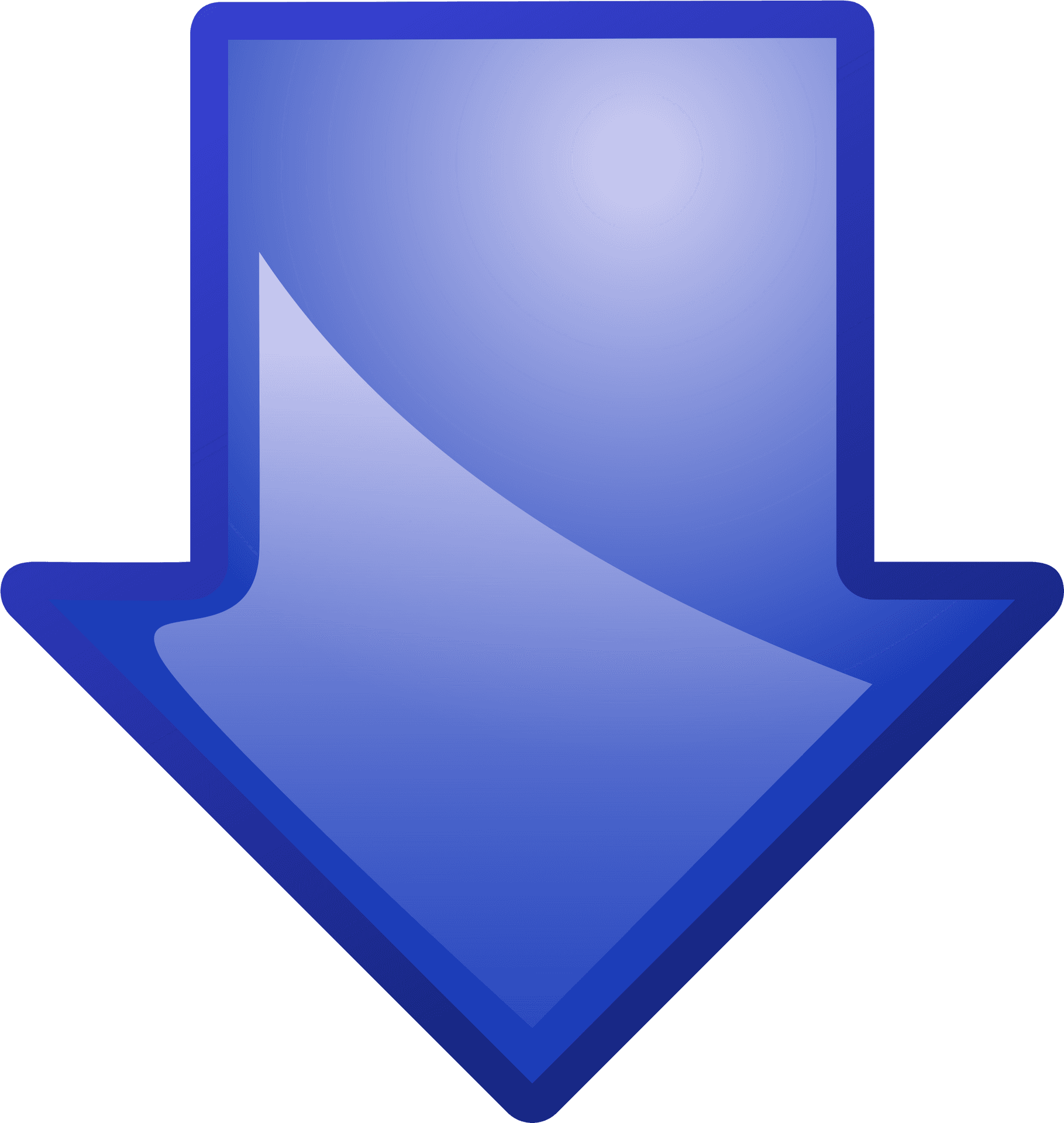 Blue Down Arrow Icon PNG